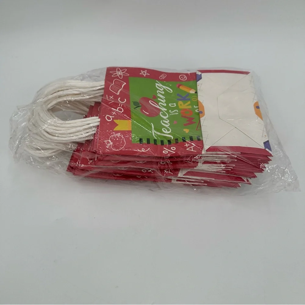 Set of 25 Gift Bags Teacher Appreciation Present 2 Handle Goody Bags Unused